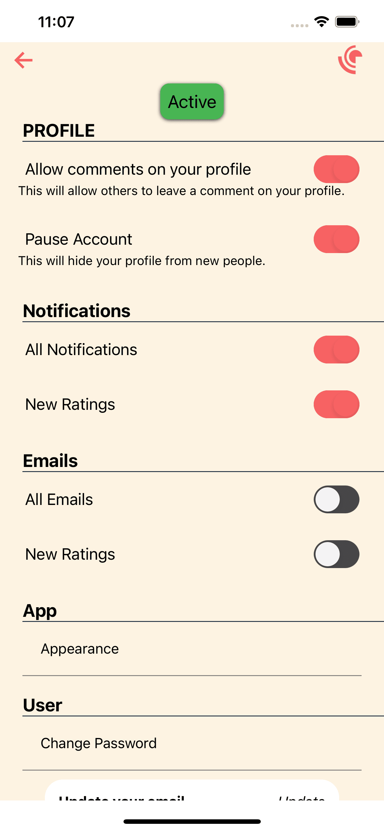 Customise your settings